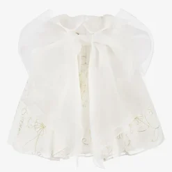Girls White Chiffon Embroidered Dress
