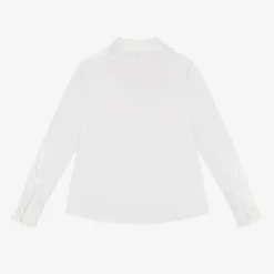 Girls White Cotton Blouse