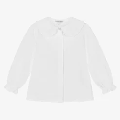 Girls White Cotton Blouse