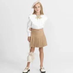 Girls White Cotton Blouse