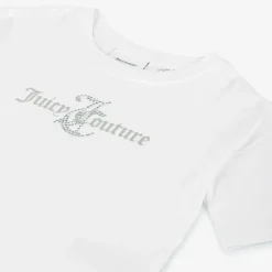 Girls White Cotton Boxy Fit T-Shirt