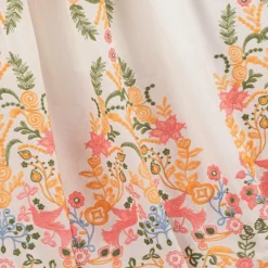 Girls White Cotton Embroidered Floral Dress