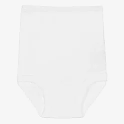 Girls White Cotton Frilly Pants