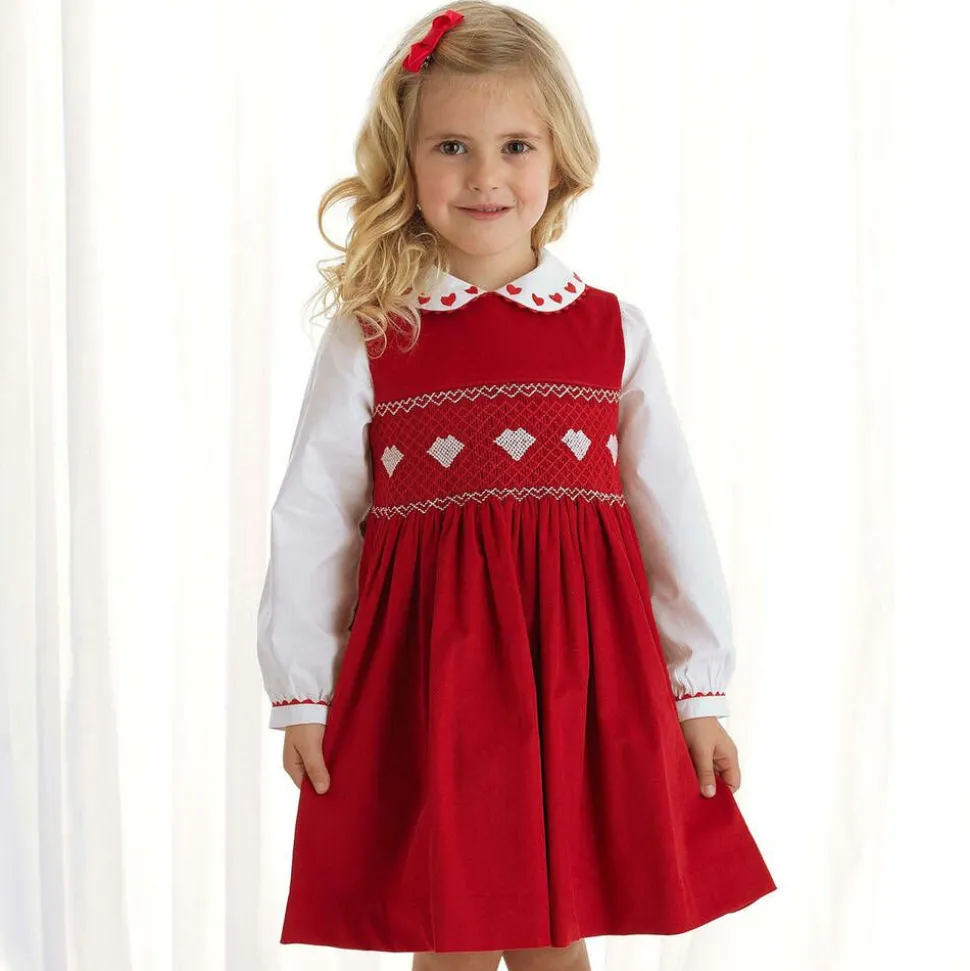 Girls White Cotton Heart Blouse