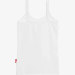 Girls White Cotton Jersey Vest