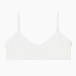 Girls White Cotton Jersey Bra