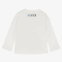 Girls White Cotton Onde Top