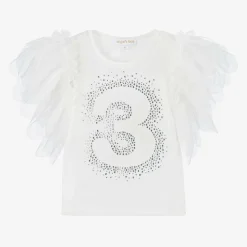 Girls White Cotton 3rd Birthday T-Shirt