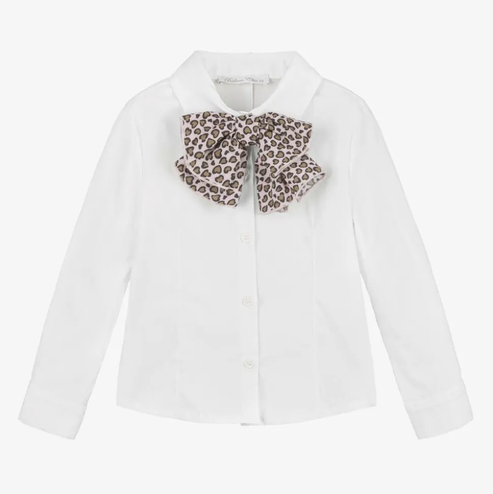 Girls White Cotton Shirt