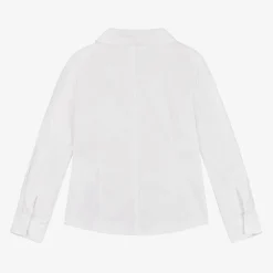 Girls White Cotton Shirt