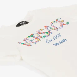 Girls White Cotton T-Shirt