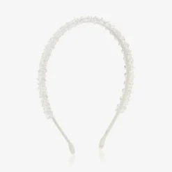 Girls White Crystal Hairband
