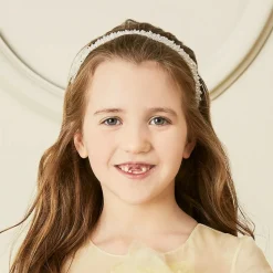 Girls White Crystal Hairband