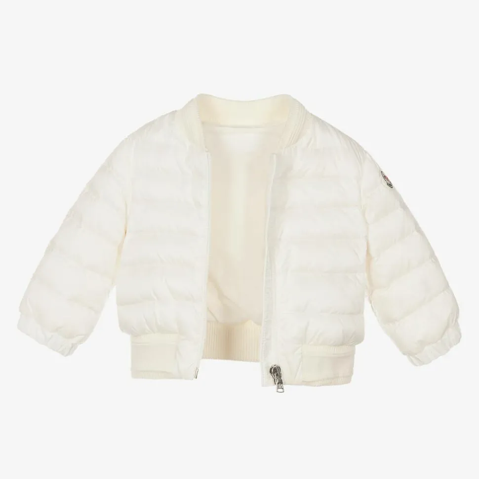 Girls White Down Padded Ter Jacket