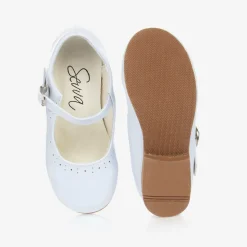 Girls White Faux Patent Leather Shoes