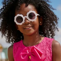 Girls White Floral Pearl Sunglasses