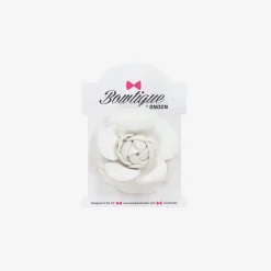Girls White Flower Hair Clip (6cm)