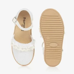 Girls White Lacey Espadrilles