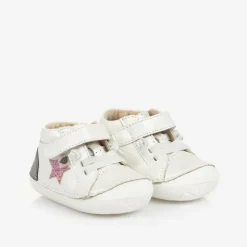 Girls White Leather First Walker Shoes