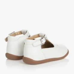 Girls White Leather First Walker Shoes
