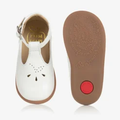 Girls White Leather First Walker Shoes