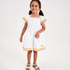 Girls White Leather Sandals