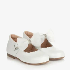 Girls White Leather Shoes