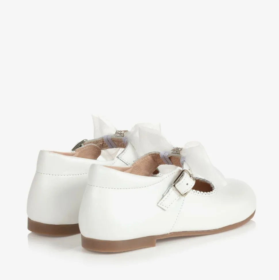 Girls White Leather Shoes