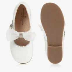Girls White Leather Shoes