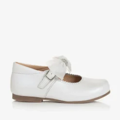 Girls White Leather Shoes