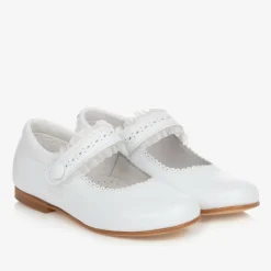 Girls White Leather Shoes