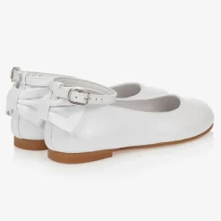 Girls White Leather Shoes