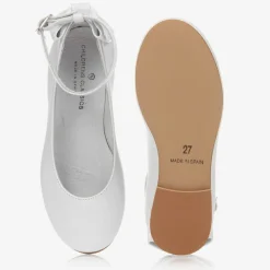 Girls White Leather Shoes
