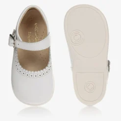 Girls White Leather Shoes