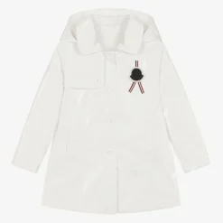 Girls White Logo Raincoat