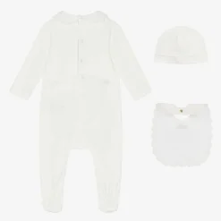 Girls White Organic Cotton Babysuit Gift Set