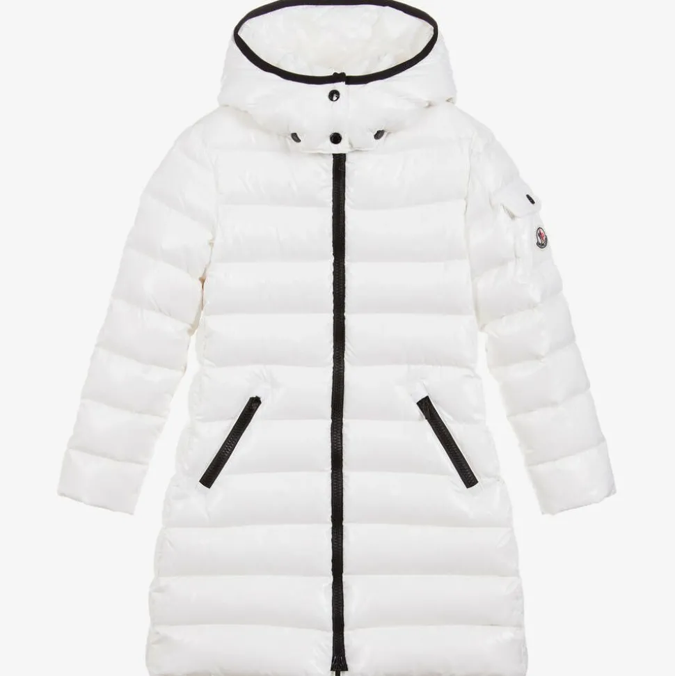 Girls White Padded Moka Coat