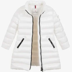 Girls White Padded Moka Coat
