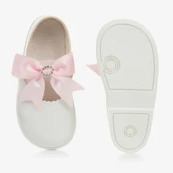 Girls White Patent First Walker Shoes