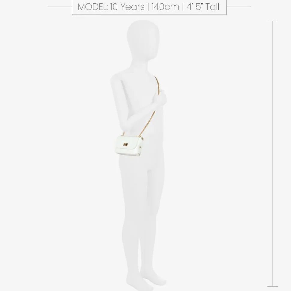 Girls White Patent Leather Bag (12cm)