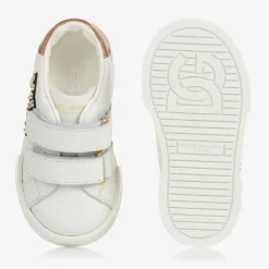 Girls White Rhinestone DG Trainers
