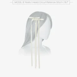 Girls White Satin Bow Hair Clips (2 Pack)