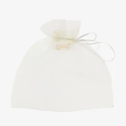 Girls White Satin Bow Hair Clips (2 Pack)