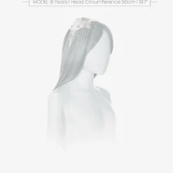 Girls White Tulle Flower Hairband