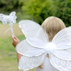 Girls White Wings & Wand Dressing-Up Set