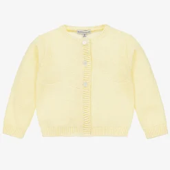 Girls Yellow Cotton Knit Cardigan