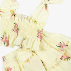 Girls Yellow Cotton Skort Set