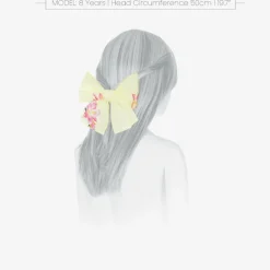 Girls Yellow Floral Cotton Hair Clip (16cm)