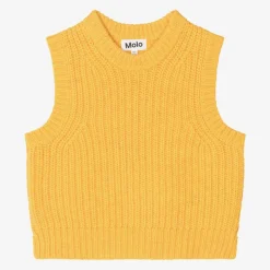 Girls Yellow Knitted Wool Slipover