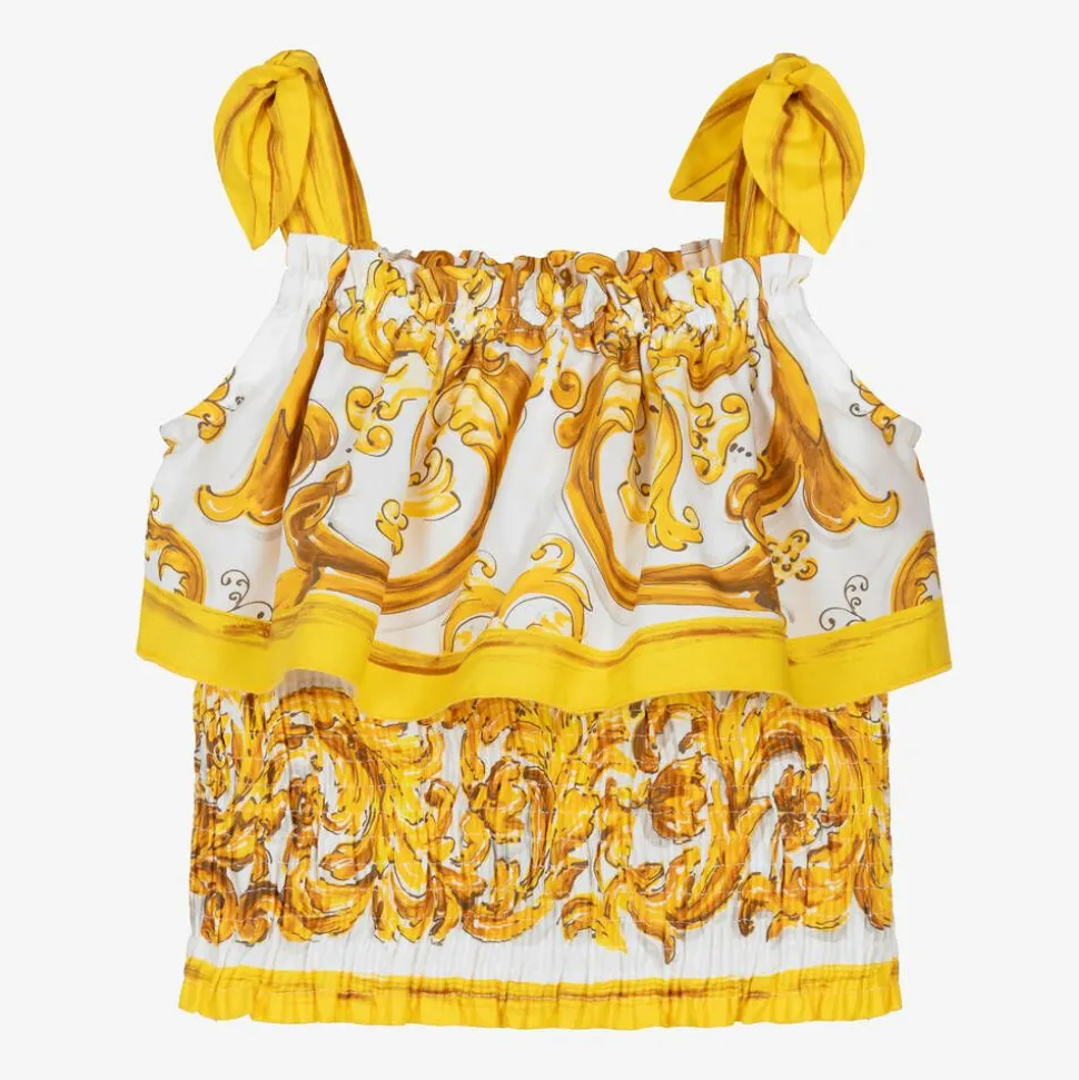 Girls Yellow Majolica Cotton Blouse
